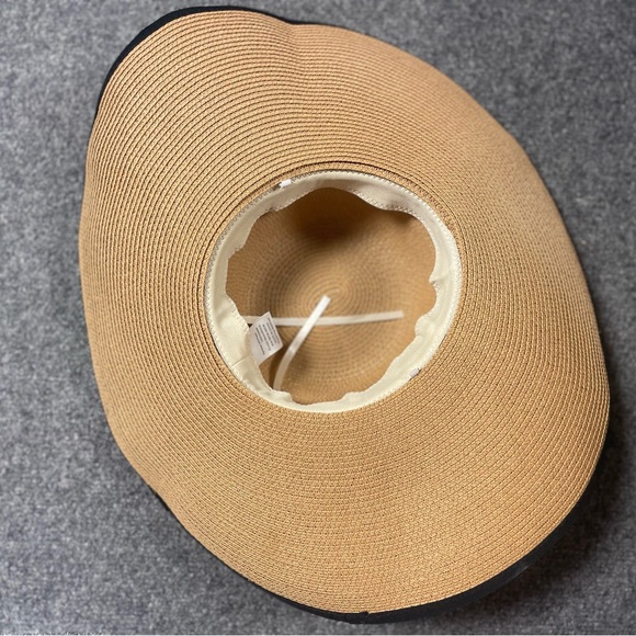 Chic Tan Sun Hat with Black Bow - Picture 5 of 7